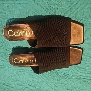 Calvin Klein black mesh slides. 8. Worn once.